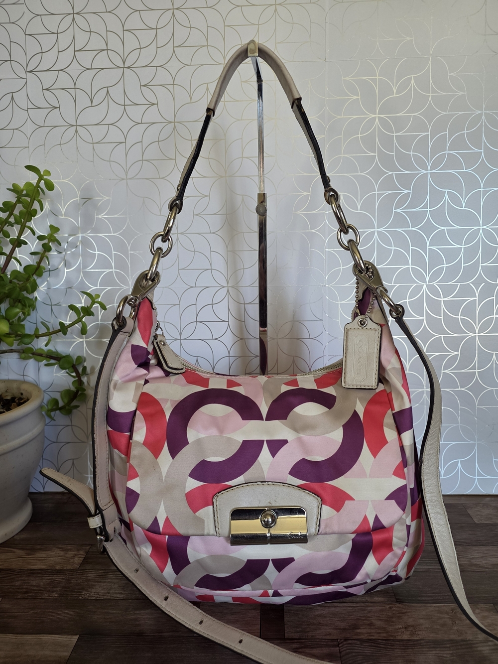 Coach Kristin Chain Link Op Art Hobo Bag